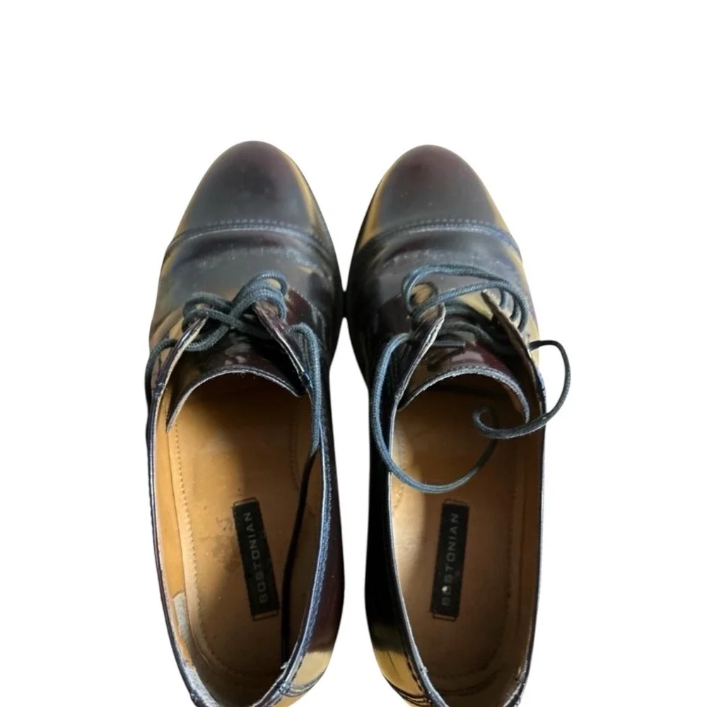 Bostonian Men's Leather Dress Shoes Burgundy Oxfords Lace‎ Up Size 10.5M